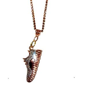 Rose gold sneaker necklace